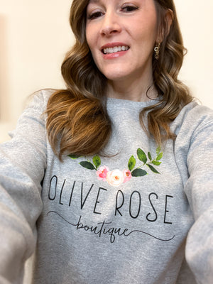 Olive Rose Logo Crewneck Sweatshirt (MADE TO ORDER 2-4 Business Days)