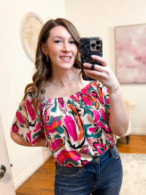 Kelly Abstract Print Blouse