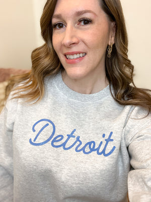 Detroit Glitter Crewneck Sweatshirt (MADE TO ORDER 2-4 Business Days)