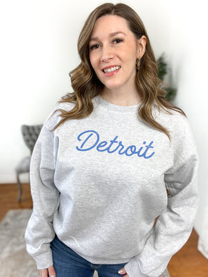 Detroit Glitter Crewneck Sweatshirt (MADE TO ORDER 2-4 Business Days)