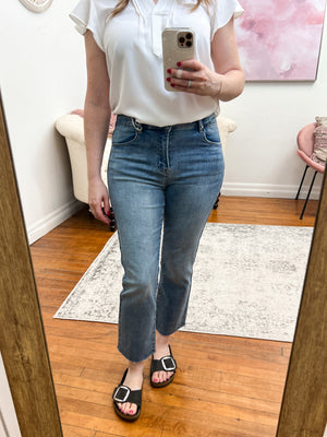 Louisa Mid-Rise Straight Risen Jeans