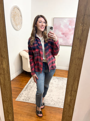 Carly Dip-Dye Plaid Flannel