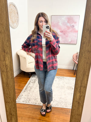 Carly Dip-Dye Plaid Flannel