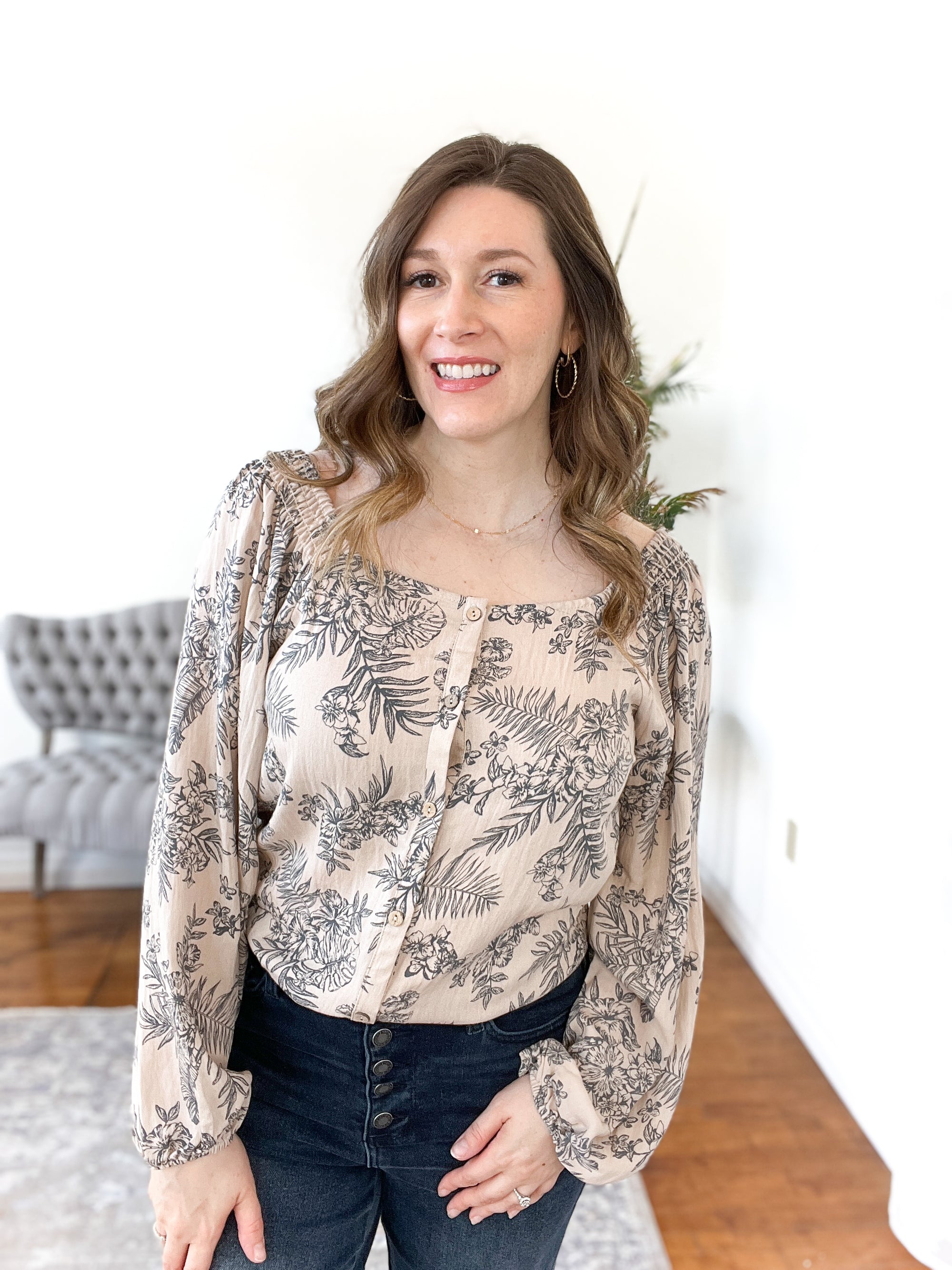 Courtney Floral Button-Up Top