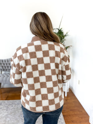 Shelly Snap-Front Checkered Jacket