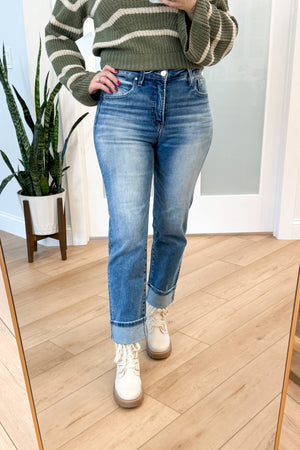 Eva Tummy Control Crop Straight Risen Jeans