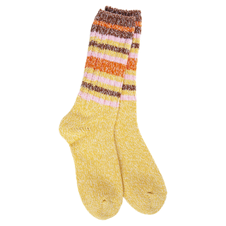 Ragg Cable Crew Honey Stripe Socks