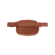 Pleated Faux Leather Belt Bag