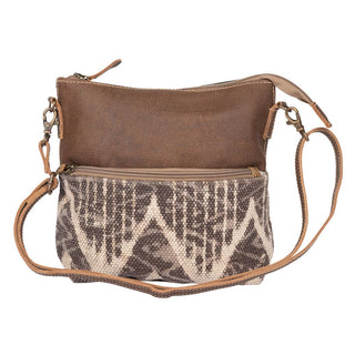 Coffee Canvas Small Crossbody Bag