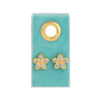 Large CZ Plumeria Studs