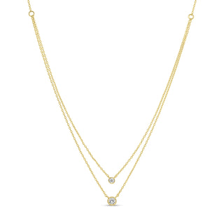 Double Layer Framed CZ Necklace