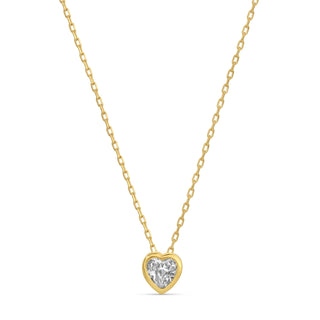 Ultra Delicate CZ Heart Pendant Necklace