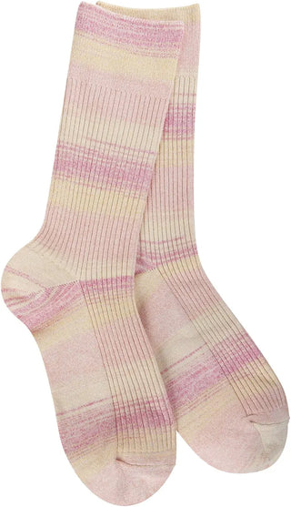 Light Ribbed Crew Pink Lemonade Socks