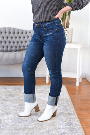 Natalie Mid-Rise Straight Risen Jeans