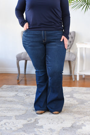Shawna Mid Rise Flare Kancan Jeans - Curvy
