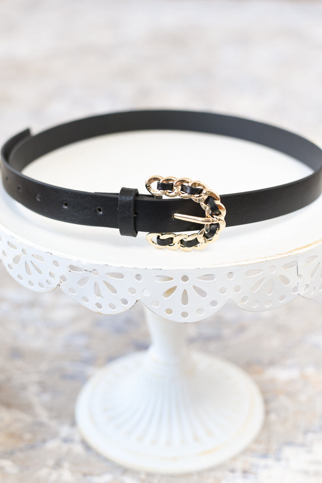 Laced Chain Buckle Belt