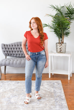 Louisa Mid Rise Straight Risen Jeans